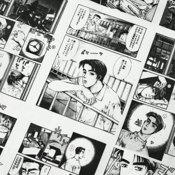 Initial D Manga Reusable Tote Shopping Bag Black and White NWT - Picture 3 of 4